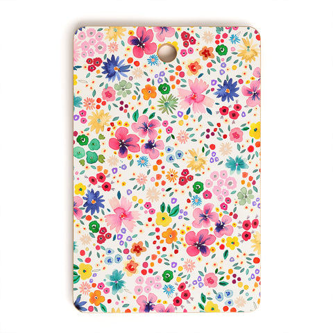 Ninola Design Millefleurs Cute Flowers Cutting Board Rectangle