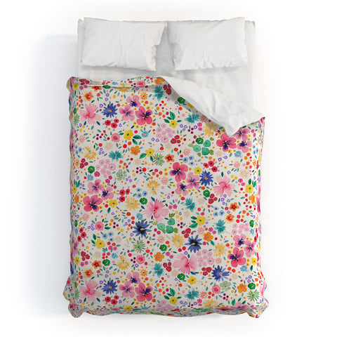 Ninola Design Millefleurs Cute Flowers Duvet Cover