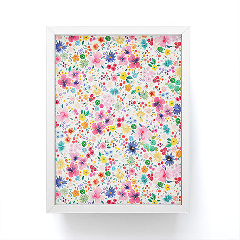 Ninola Design Millefleurs Cute Flowers Framed Mini Art Print