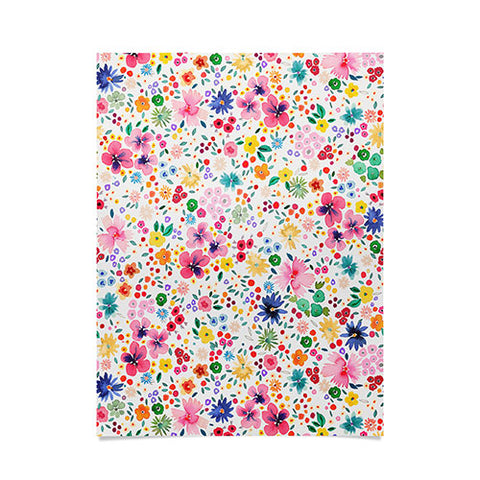 Ninola Design Millefleurs Cute Flowers Poster