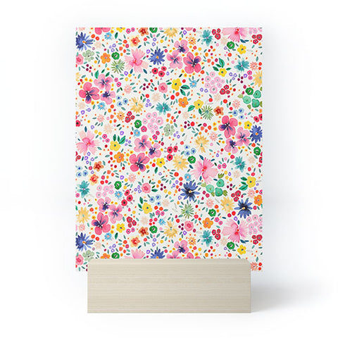 Ninola Design Millefleurs Cute Flowers Mini Art Print