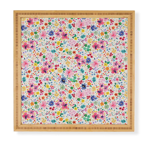 Ninola Design Millefleurs Cute Flowers Framed Wall Art