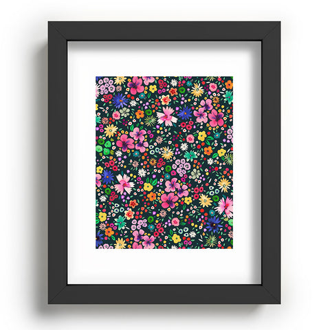 Ninola Design Millefleurs Multicolor Black Recessed Framing Rectangle