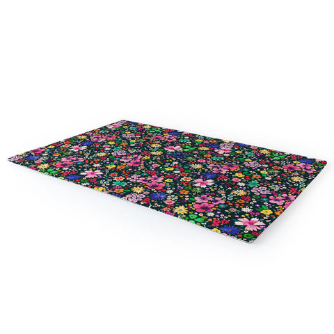 Ninola Design Millefleurs Multicolor Black Area Rug