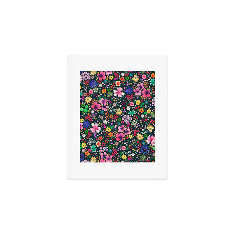 Ninola Design Millefleurs Multicolor Black Art Print