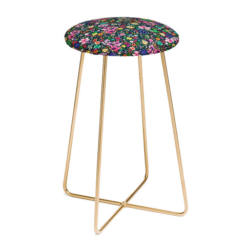 Ninola Design Millefleurs Multicolor Black Counter Stool