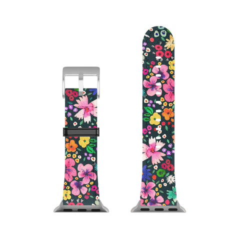 Ninola Design Millefleurs Multicolor Black Apple Watch Band