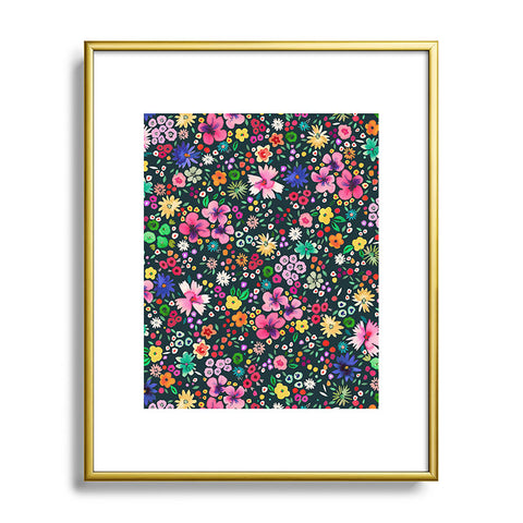 Ninola Design Millefleurs Multicolor Black Metal Framed Art Print