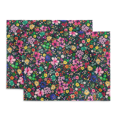 Ninola Design Millefleurs Multicolor Black Placemat