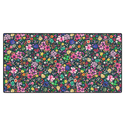 Ninola Design Millefleurs Multicolor Black Desk Mat
