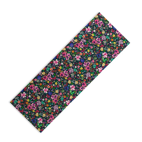 Ninola Design Millefleurs Multicolor Black Yoga Mat