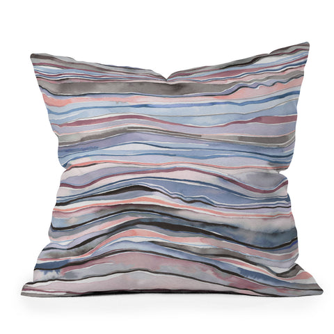 Ninola Design Mineral layers Pink blue Outdoor Throw Pillow