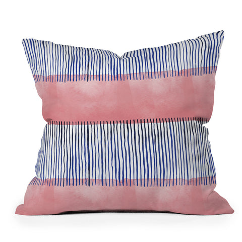 Ninola Design Minimal stripes pink Outdoor Throw Pillow