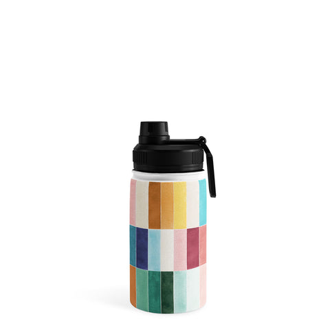 Ninola Design Modern Craft Rectangular Colorful Tiles Color Utopia Water Bottle