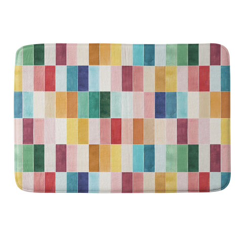 Ninola Design Modern Craft Rectangular Colorful Tiles Color Utopia Memory Foam Bath Mat