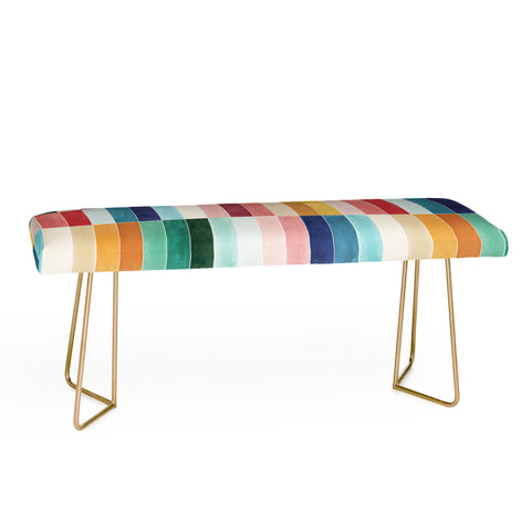 Ninola Design Modern Craft Rectangular Colorful Tiles Color Utopia Bench