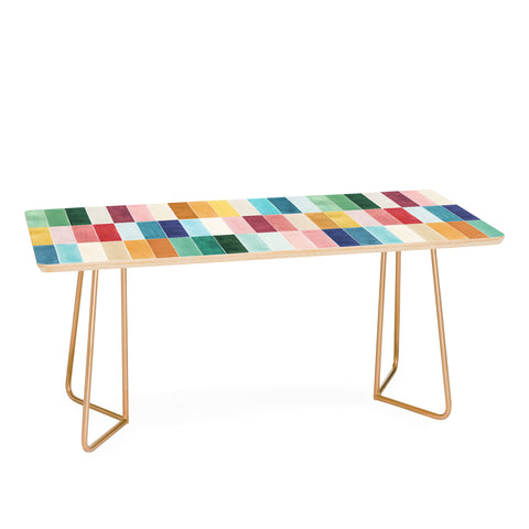 Ninola Design Modern Craft Rectangular Colorful Tiles Color Utopia Coffee Table
