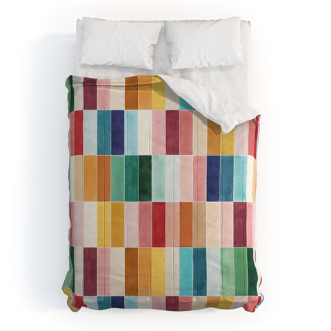 Ninola Design Modern Craft Rectangular Colorful Tiles Color Utopia Comforter