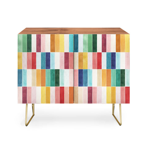 Ninola Design Modern Craft Rectangular Colorful Tiles Color Utopia Credenza