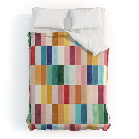 Ninola Design Modern Craft Rectangular Colorful Tiles Color Utopia Duvet Cover