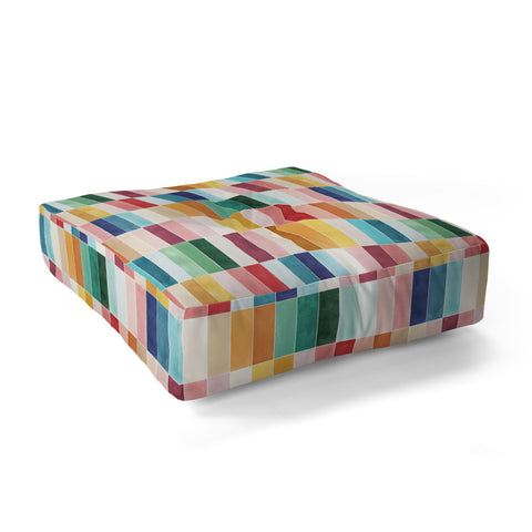 Ninola Design Modern Craft Rectangular Colorful Tiles Color Utopia Floor Pillow Square
