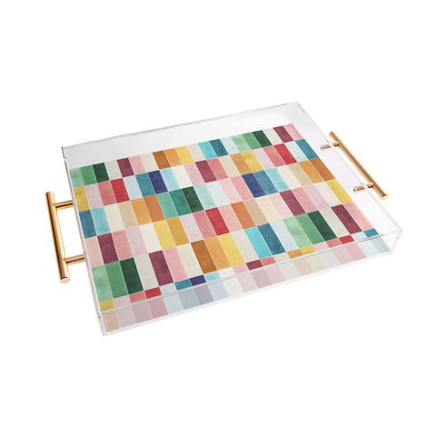 Ninola Design Modern Craft Rectangular Colorful Tiles Color Utopia Acrylic Tray