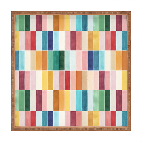Ninola Design Modern Craft Rectangular Colorful Tiles Color Utopia Square Tray