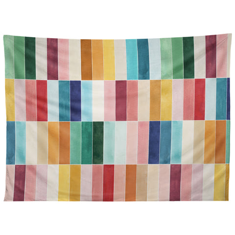 Ninola Design Modern Craft Rectangular Colorful Tiles Color Utopia Tapestry