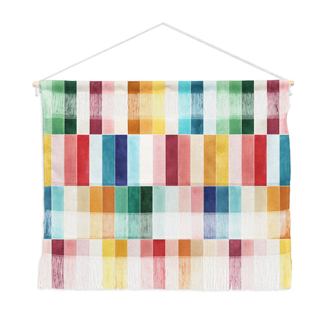 Ninola Design Modern Craft Rectangular Colorful Tiles Color Utopia Wall Hanging Landscape