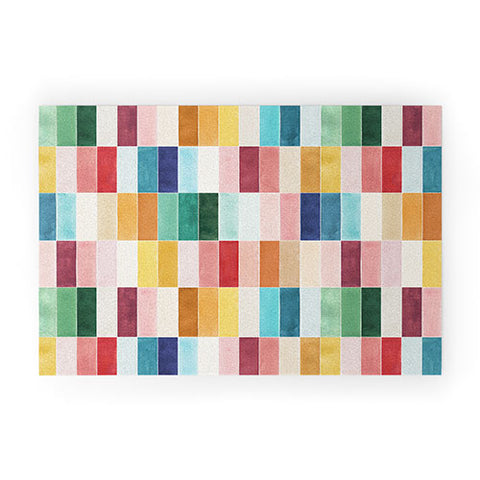 Ninola Design Modern Craft Rectangular Colorful Tiles Color Utopia Welcome Mat