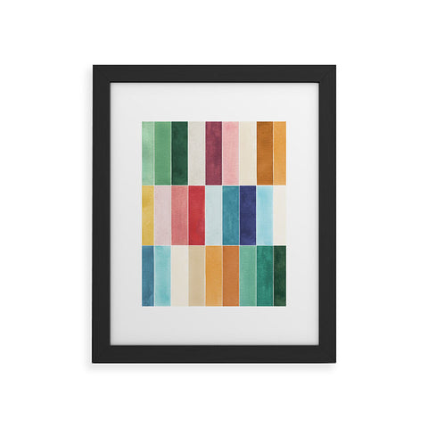 Ninola Design Modern Craft Rectangular Colorful Tiles Color Utopia Framed Art Print