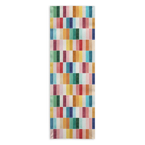 Ninola Design Modern Craft Rectangular Colorful Tiles Color Utopia Yoga Towel
