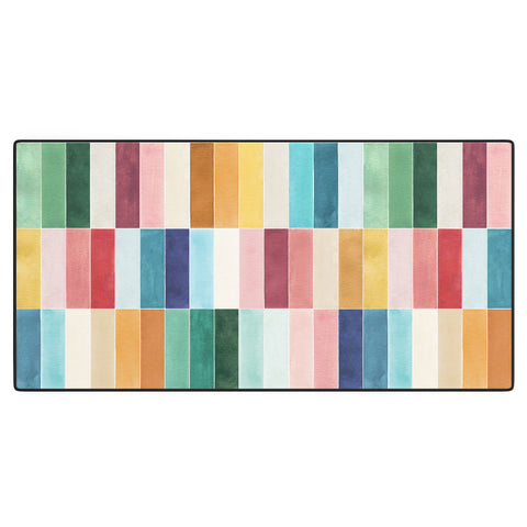 Ninola Design Modern Craft Rectangular Colorful Tiles Color Utopia Desk Mat