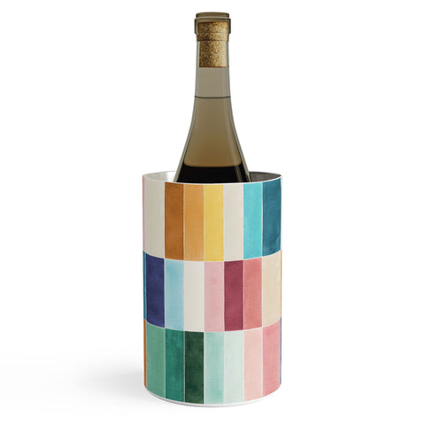 Ninola Design Modern Craft Rectangular Colorful Tiles Color Utopia Wine Chiller