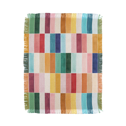 Ninola Design Modern Craft Rectangular Colorful Tiles Color Utopia Throw Blanket