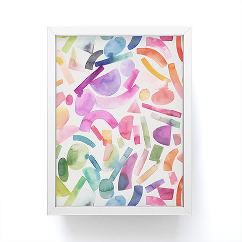 Ninola Design Modern Geometric Shapes Color Framed Mini Art Print