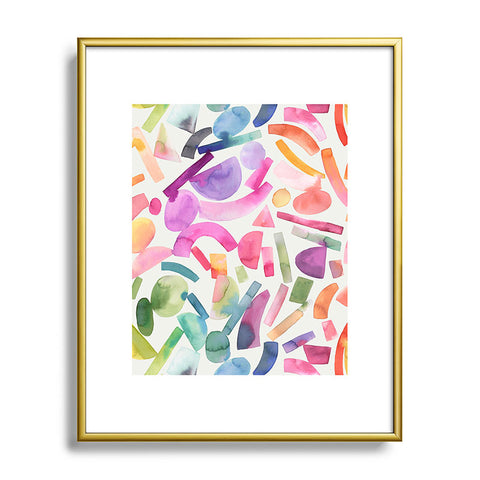 Ninola Design Modern Geometric Shapes Color Metal Framed Art Print