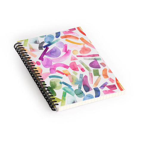 Ninola Design Modern Geometric Shapes Color Spiral Notebook