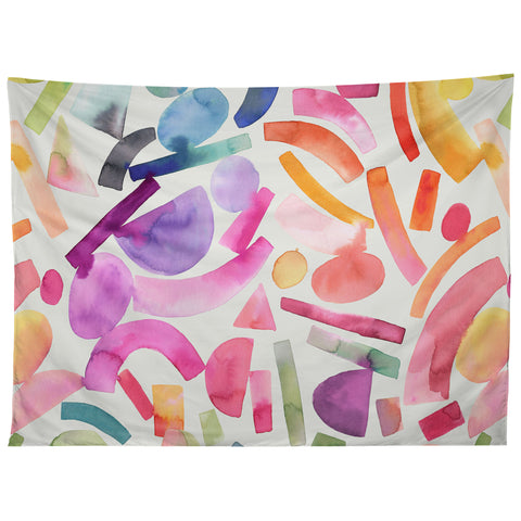 Ninola Design Modern Geometric Shapes Color Tapestry