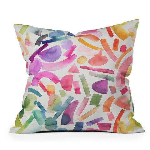 Ninola Design Modern Geometric Shapes Color Throw Pillow