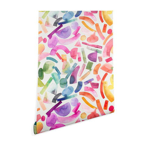 Ninola Design Modern Geometric Shapes Color Wallpaper