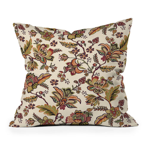 Ninola Design Modern Indienne Gold green Outdoor Throw Pillow