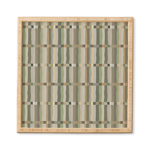 Ninola Design Modern Stripes Green Bog Framed Wall Art
