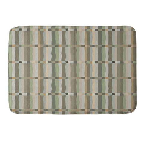 Ninola Design Modern Stripes Green Bog Memory Foam Bath Mat