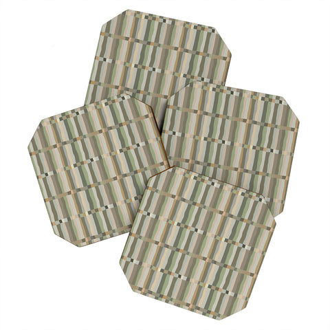 Ninola Design Modern Stripes Green Bog Coaster Set