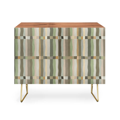 Ninola Design Modern Stripes Green Bog Credenza