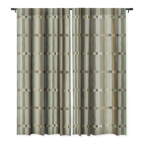 Ninola Design Modern Stripes Green Bog Blackout Window Curtain