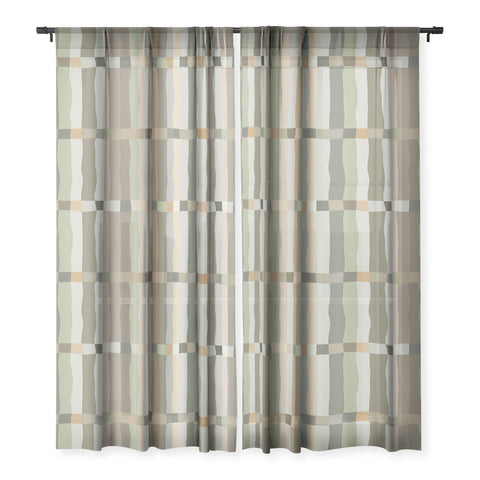 Ninola Design Modern Stripes Green Bog Sheer Non Repeat