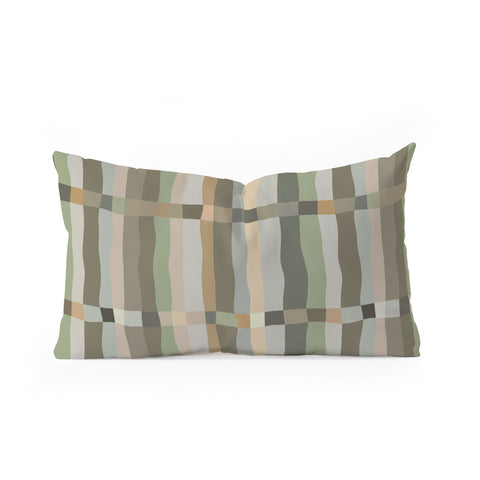 Ninola Design Modern Stripes Green Bog Oblong Throw Pillow