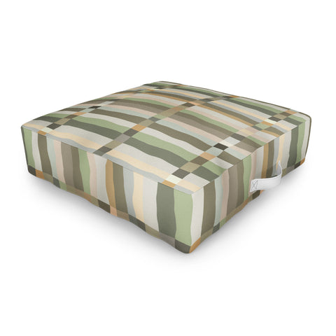 Ninola Design Modern Stripes Green Bog Outdoor Floor Cushion